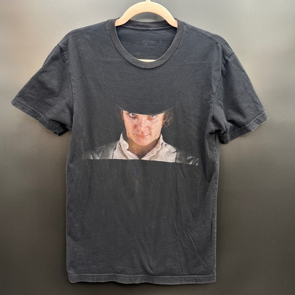 A Clockwork Orange Movie Graphic T-Shirt Black Stanley Kubrick Tee Size Small